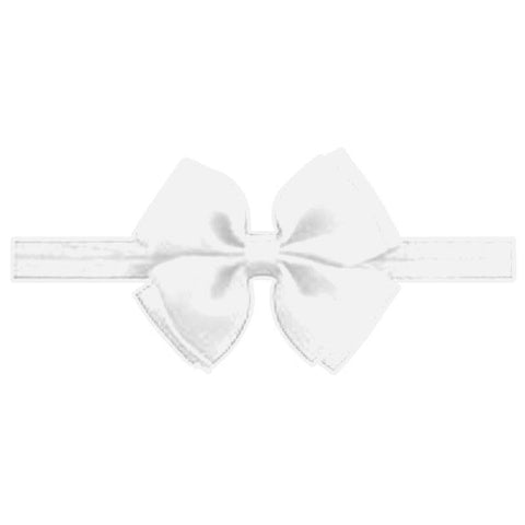 Baby White Double Bow Headband