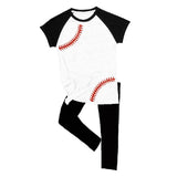 Baseball Laces Raglan Outfit Sparkle Top And Pants Mommy And Me
