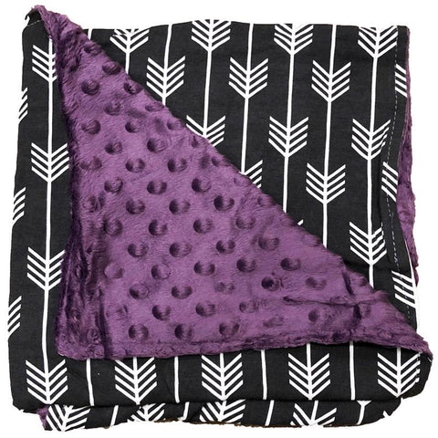Black Arrow Purple Minky Blanket