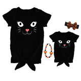 Black Kitty Cat Shirt Mommy Me