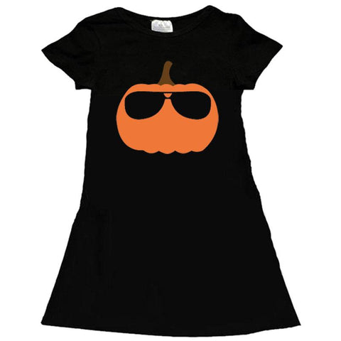 Black Pumpkin Glasses Dress Pocket