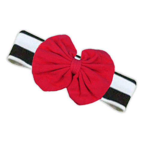 Black Stripe Red Messy Headband