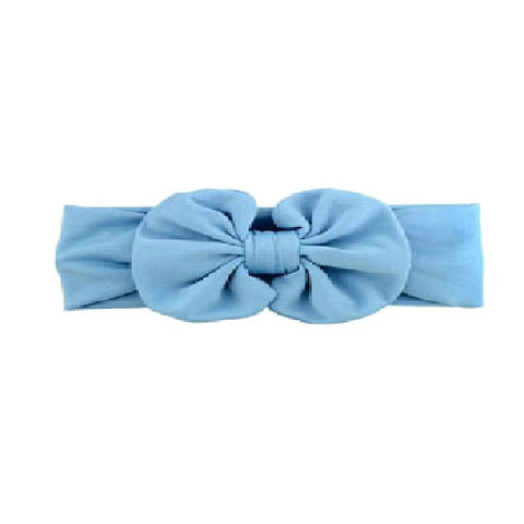 Blue Ruffle Bow Headband