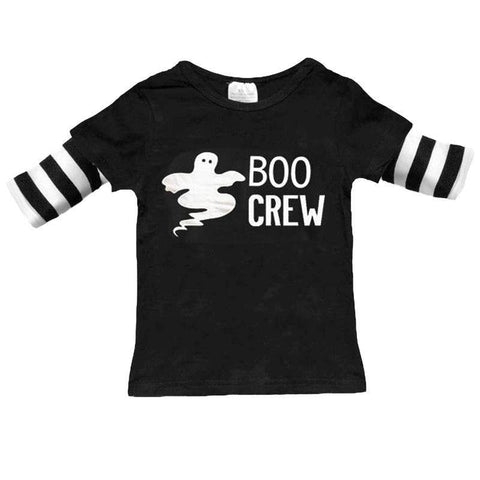Boo Crew Shirt Ghost Black Stripe Boy