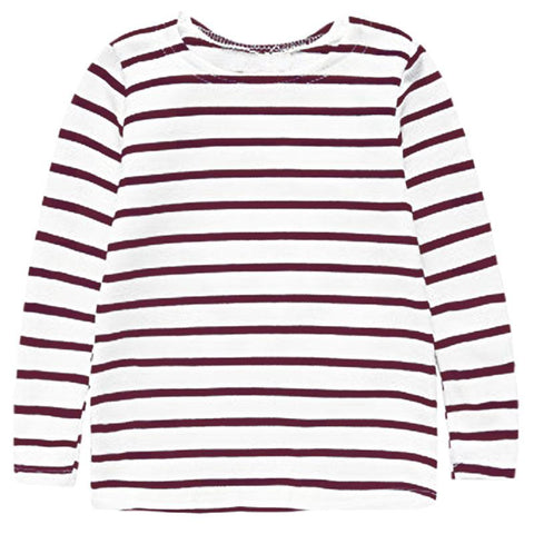 Brown Stripe Shirt White Long Sleeve