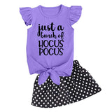 Bunch Of Hocus Pocus Outfit Black Purple Polka Dot Top And Skirt