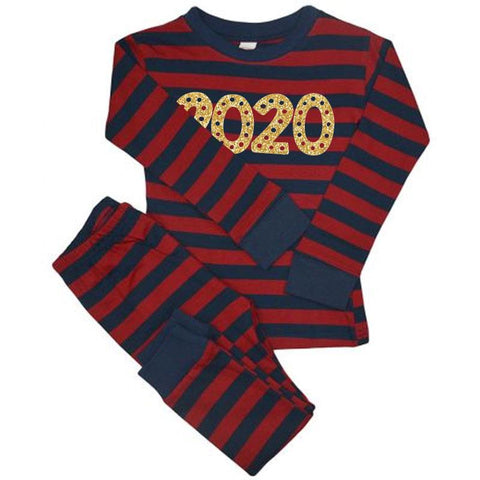 Burgandy Navy Stripe 2020 Pajamas