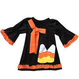 Candy Corn Dress Black Orange Ruffle