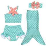 Coral Starfish Mermaid Swimsuit Teal Two Piece And Tail
