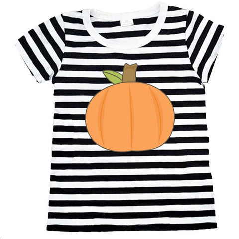 Fall Pumpkin Black Stripe Shirt Orange Mommy And Me