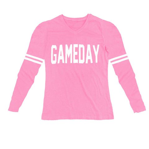 Football Gameday Shirt Mom Pink Stripe