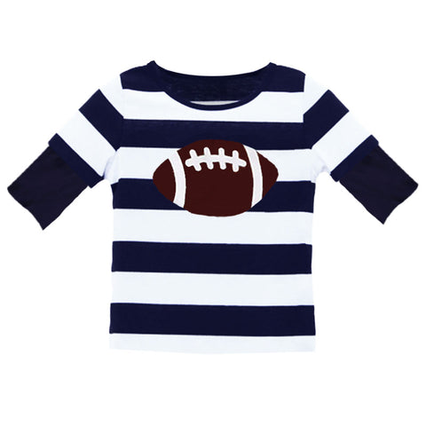 Football Stripe Boy Shirt Navy