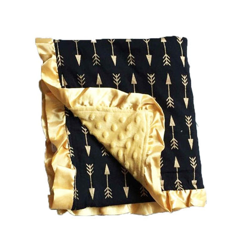 Gold Black Arrow Minky Blanket