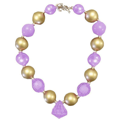 Gold Purple Necklace Diamond Chunky Gumball