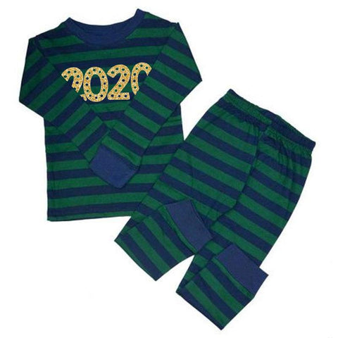 Green Navy Stripe 2020 Pajamas