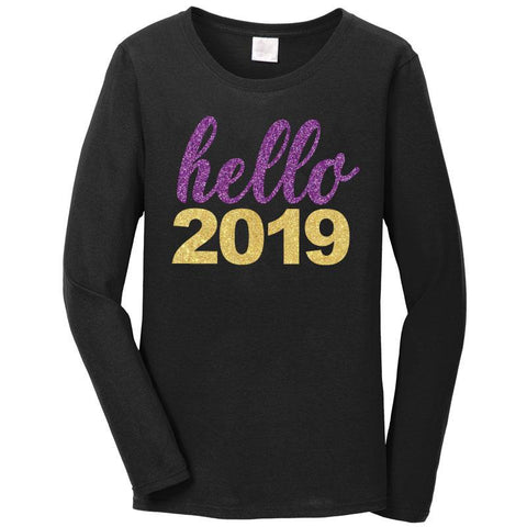 Hello 2019 Purple Shirt Mommy Me