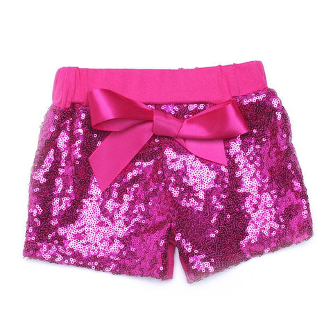 Hot Pink Sequin Shorts Bow