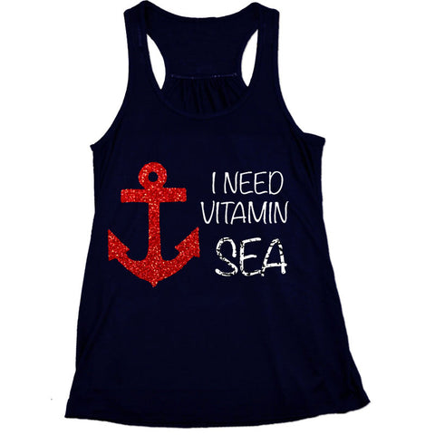 I Need Vitamin Sea Red Anchor Tank Top