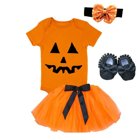 Jackolantern Pumpkin Costume Onesie Baby Tutu
