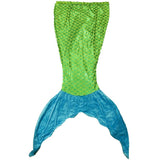 Mermaid Tail Minky Blanket Green Sparkle Blue