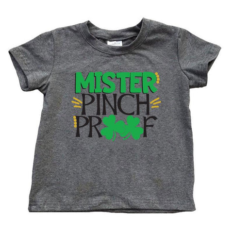 Mister Pinch Proof Shirt Dark Heather Gray Short Sleeve Boy