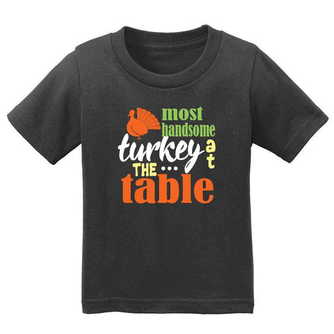 Most Handsome Turkey At Table Shirt Black Boy