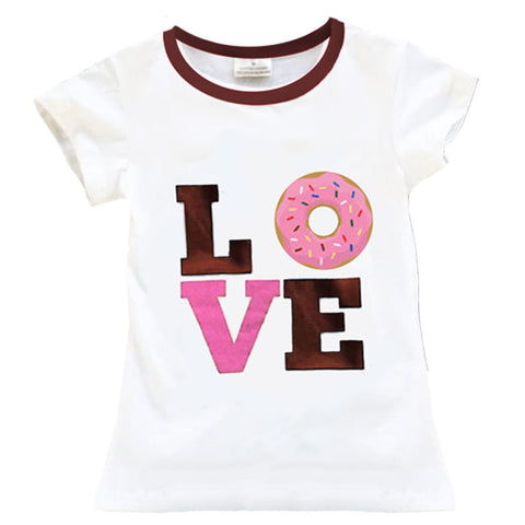 Pink Brown Love Donuts Shirt