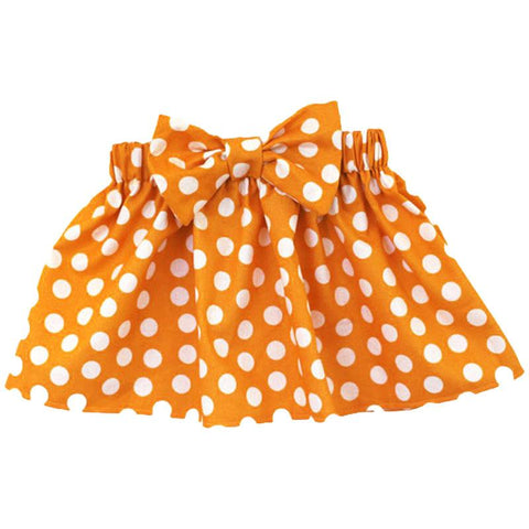 Pumpkin Orange Skirt Polka Dot Bow