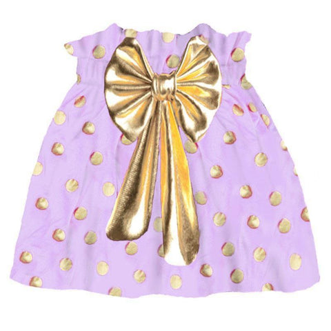 Purple Gold Skirt Polka Dot Bow