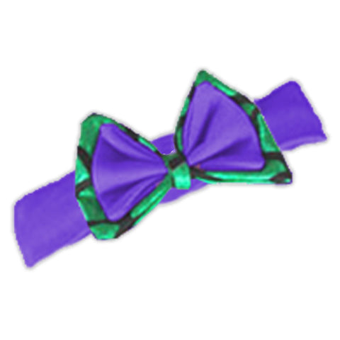 Purple Green Scale Messy Bow Headband