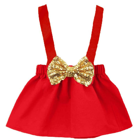 Red Jumper Gold Sequin Bow