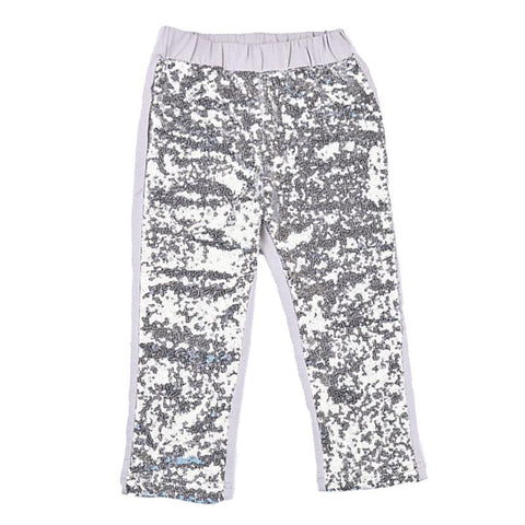 Silver Sequin Pants Gray