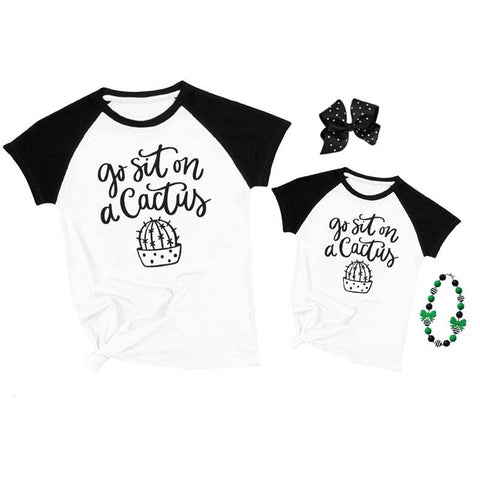 Sit On A Cactus Shirt Raglan Mommy And Me