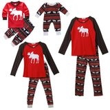 Family Christmas Pajamas Aztec Moose Red Raglan